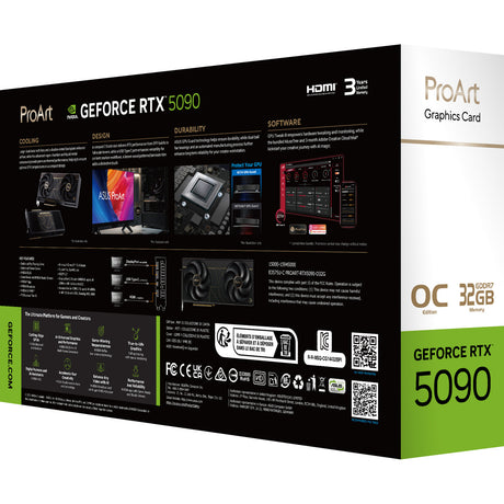 Asus proart geforce rtx 5090 oc grafische kaart (2x displayport, 2x hdmi 2.1, 1x usb-c, dlss 4)