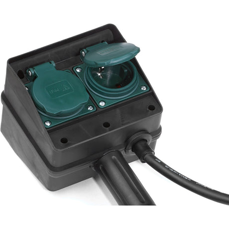 Brennenstuhl tuincontactdoos met aardspies 1154450 4-voudige stekkerdoos (zwart, 4x stekker, 10 meter, ip44)