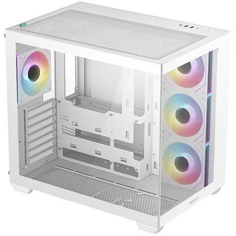 Deepcool cg530 4f midi tower behuizing (wit | 2x usb-a | 1x usb-c | rgb | tempered glass)