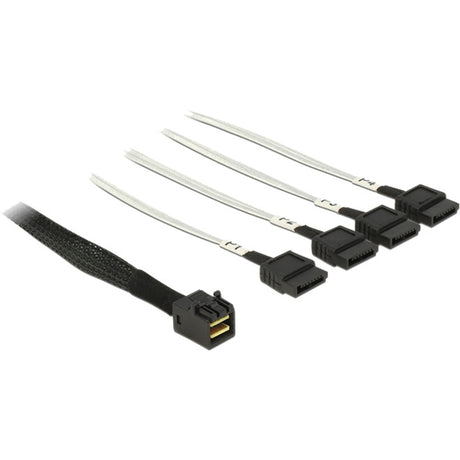 Delock mini sas hd sff-8643 naar 4x sata 7-pin kabel (zwart, 0,5 meter)