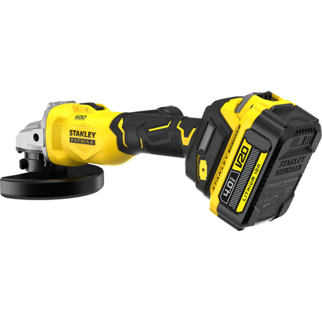 Stanley fatmax v20 18v haakse slijper 125mm (zwart geel, accu en oplader inbegrepen, met koffer)