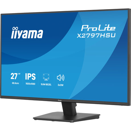 Iiyama prolite x2797hsu-b1 27 monitor (zwart, 1x displayport, 1x hdmi, 2x usb-c, 2x usb-a, 120 hz)