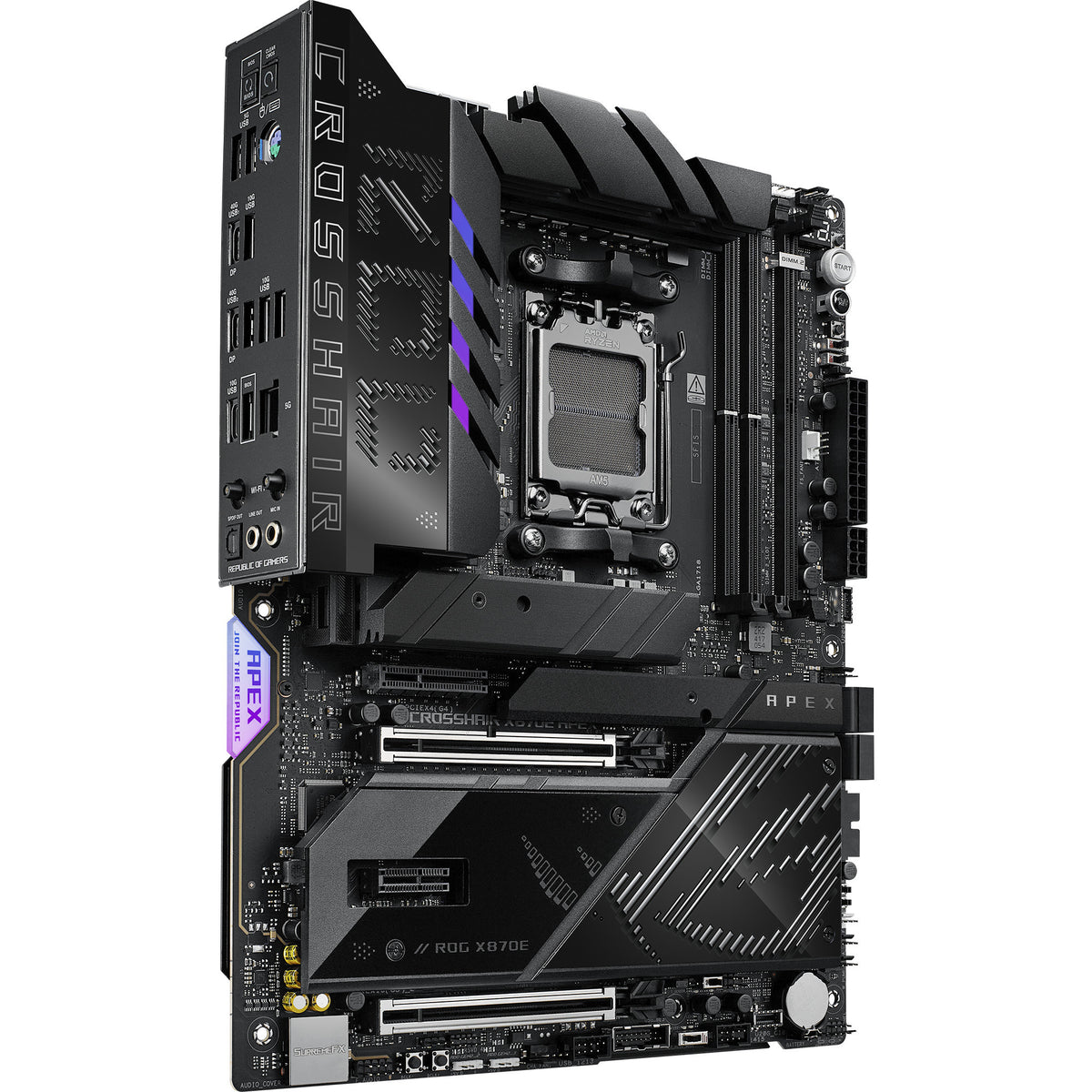 Asus rog crosshair x870e apex socket am5 moederbord (raid, 5gb-lan, wi-fi 7, bt, sound, atx)