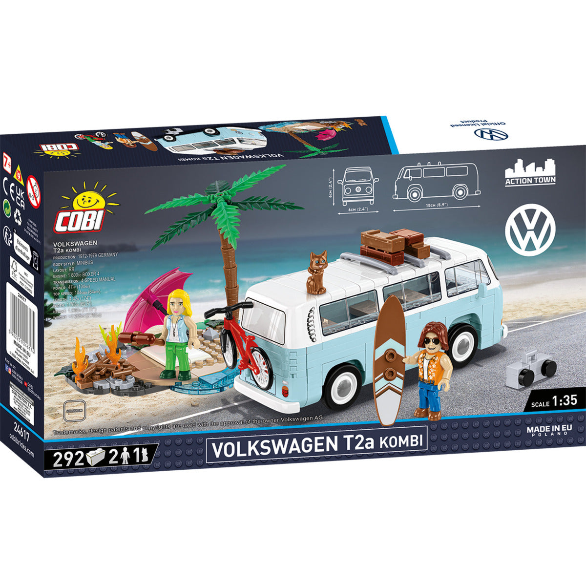 Cobi volkswagen t2a kombi constructiespeelgoed (schaal 1:35)