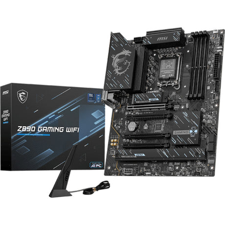 Msi z890 gaming wifi socket 1851 moederbord (zwart, raid, 2,5gb-lan, wi-fi 7, bt, sound, atx)