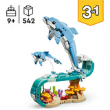 Lego ® creator 3in1 zeedieren: prachtige dolfijnen - bouw om tot een zeepaardje of krab - 31385