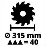 Einhell zaagtafel te-ts 315 u tafelcirkelzaag (rood zwart)