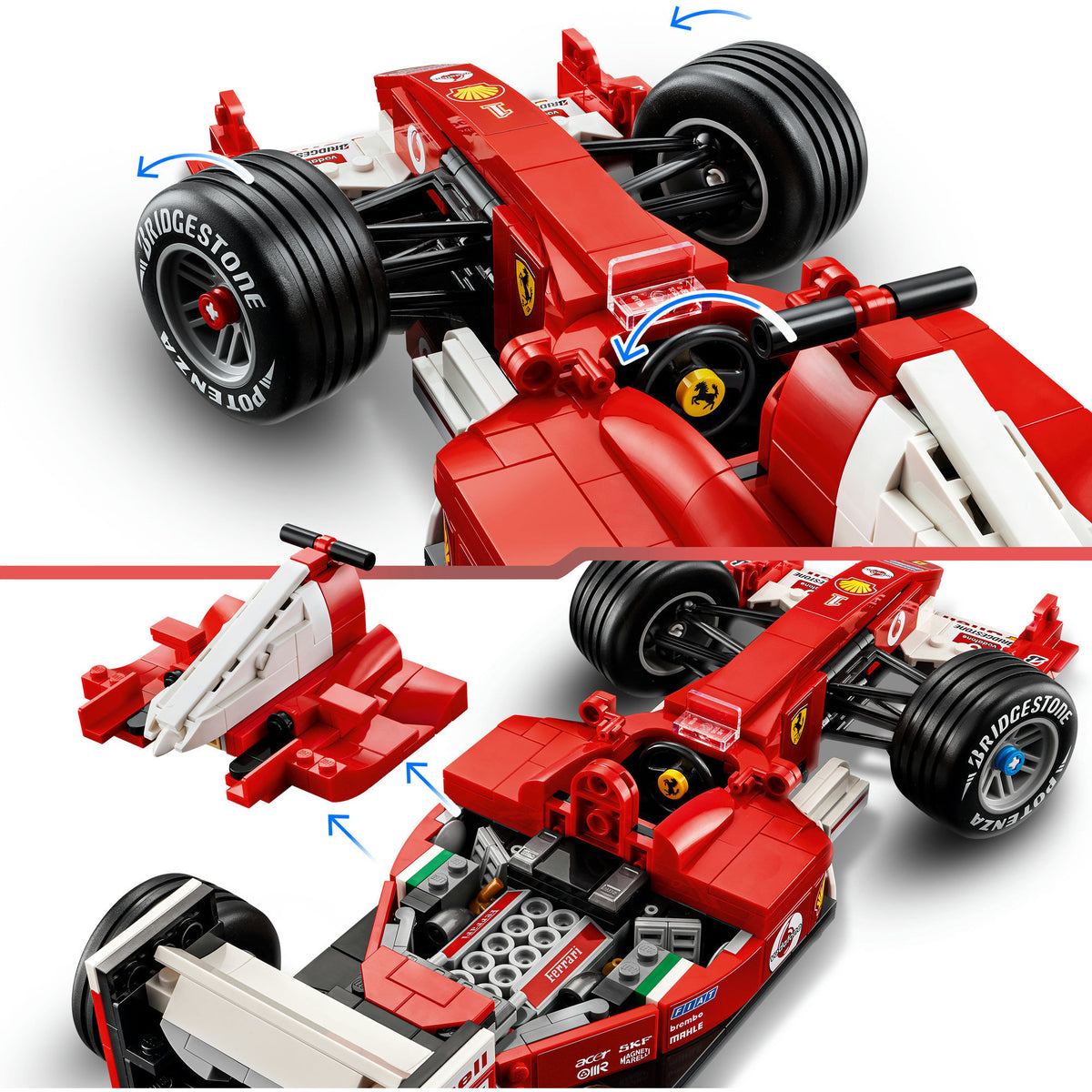 Lego icons ferrari f2004 en michael schumacher model auto bouwpakket voor volwassenen en decoratie 11375