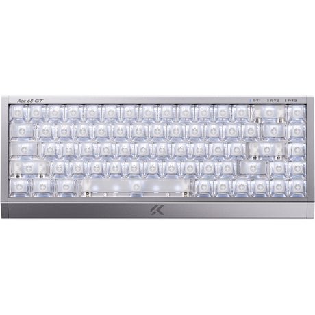 Mchose ace 68 gt full-aluminum esports hall effect keyboard (zilver, us lay-out (qwerty), mount tai pink gt he, 65%, 16k, rgb, hot swap, usb-c, hall effect sensor)