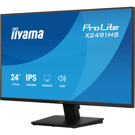 Iiyama prolite x2491hs-b1 23.8 monitor (zwart, 1x displayport, 1x hdmi, 120 hz)