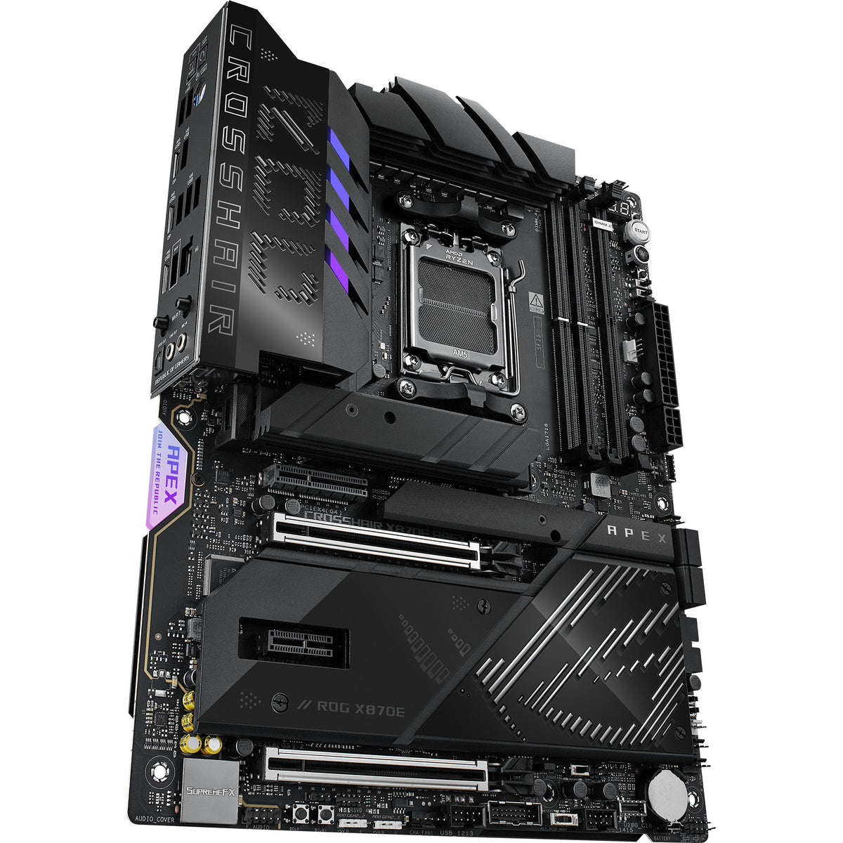 Asus rog crosshair x870e apex socket am5 moederbord (raid, 5gb-lan, wi-fi 7, bt, sound, atx)
