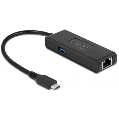 Delock usb-c adapter naar 2,5 gigabit lan met usb-a female (zwart)