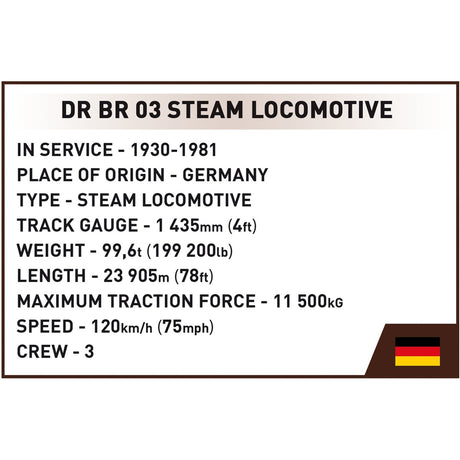 Cobi historical collection - dr br 03 steam locomotive constructiespeelgoed (schaal 1:35)