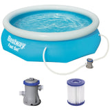Bestway zwembad fast set rond 305 (blauw lichtblauw, incl. filterpomp (220-240v))