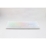 Ducky zero 6108 pure white rgb mechanisch gaming toetsenbord (wit, us lay-out (qwerty), cherry mx2a brown, 100%, rgb leds, double-shot pbt, hot swap, 2.4ghz | bluetooth | usb-c)