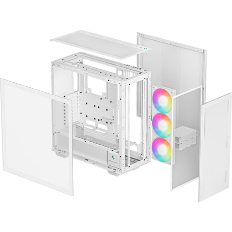 Deepcool morpheus midi tower behuizing (wit | 4x usb-a | 1x usb-c | rgb | tempered glass)