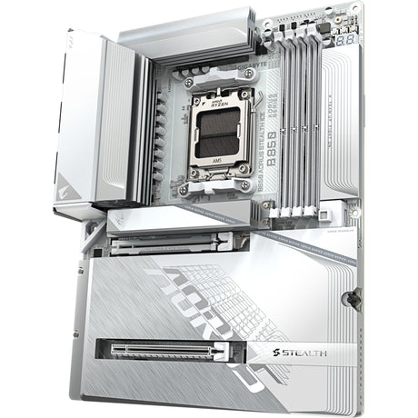 Gigabyte b850 aorus stealth ice socket am5 moederbord (wit, raid, 5gb-lan, wi-fi 7, bt, sound, atx)