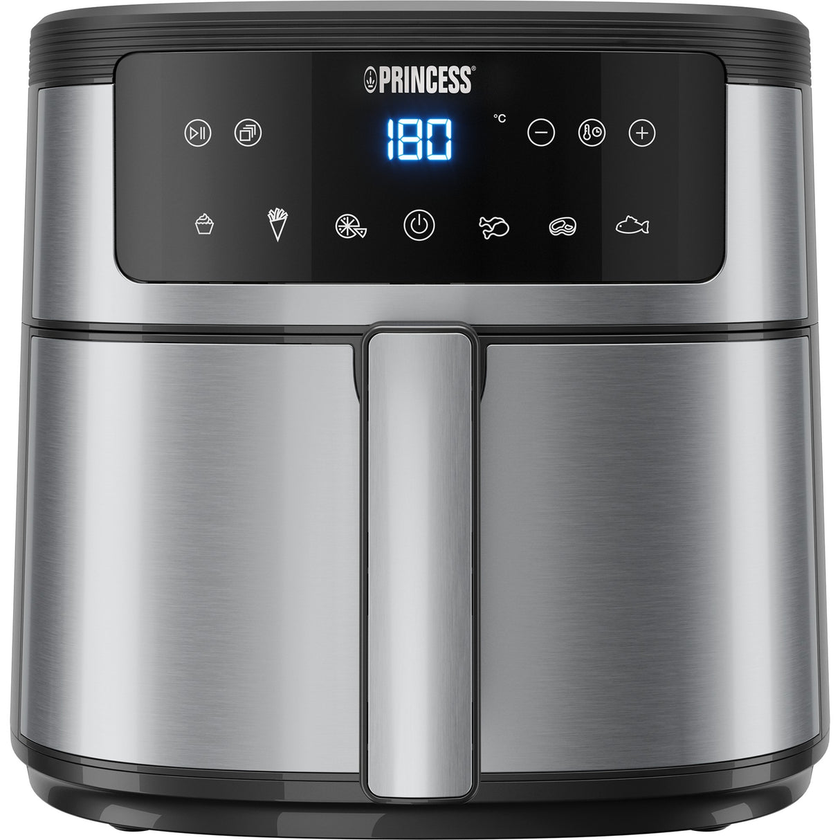 Princess digitale airfyer 6l heteluchtfriteuse (zwart zilver, 6 liter)