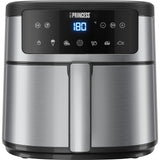 Princess digitale airfyer 6l heteluchtfriteuse (zwart zilver, 6 liter)