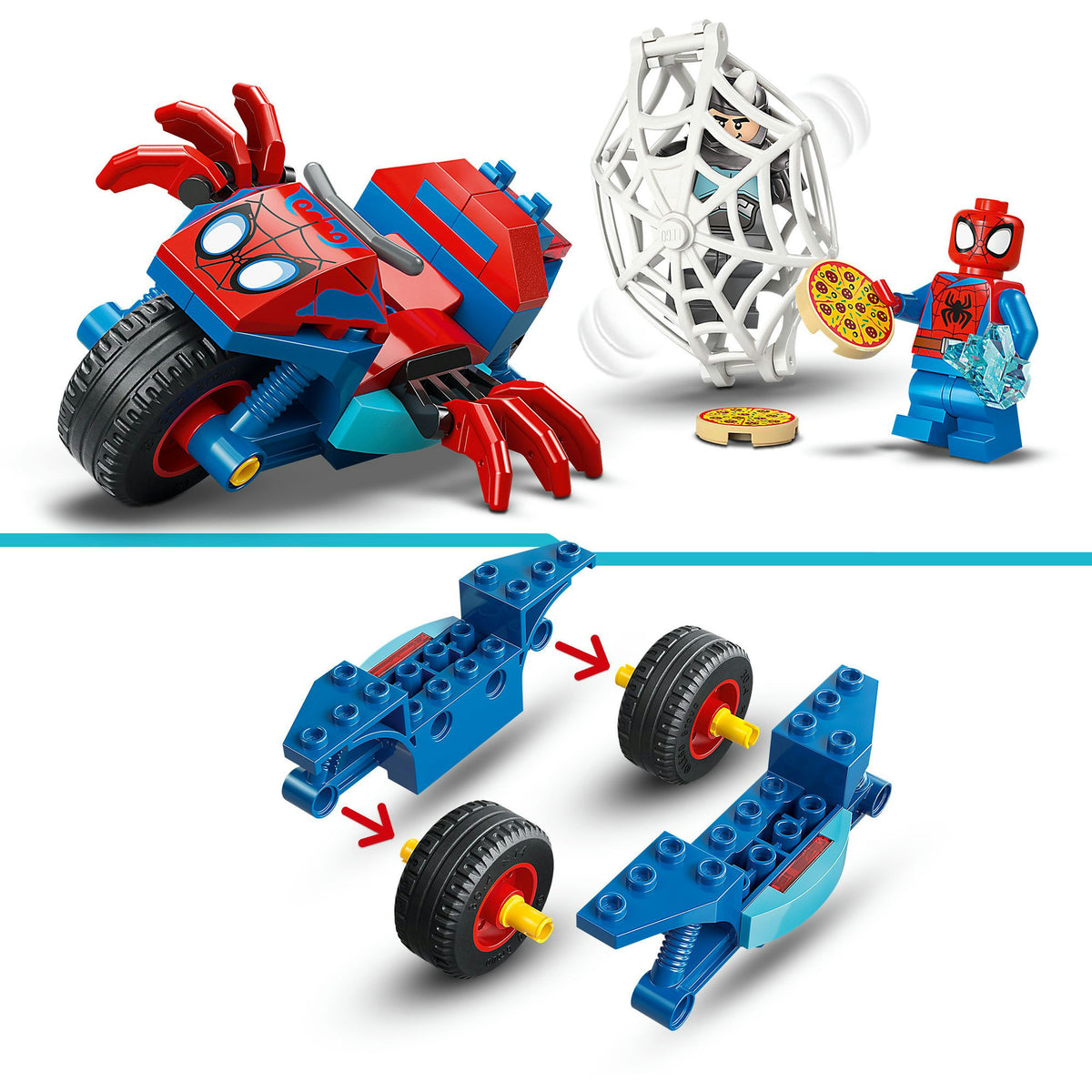 Lego marvel 11206 spidey op zijn motor vs. rhino
