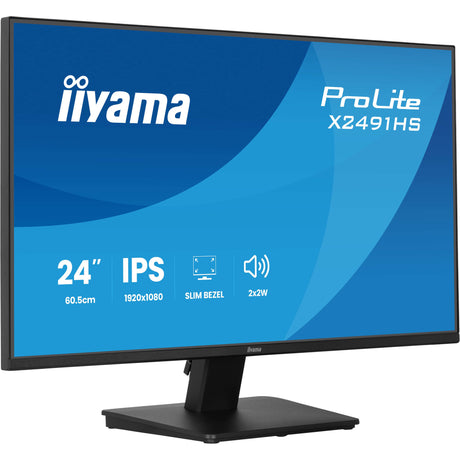 Iiyama prolite x2491hs-b1 23.8 monitor (zwart, 1x displayport, 1x hdmi, 120 hz)