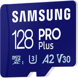 Samsung pro plus 128 gb microsdxc (2023) geheugenkaart (blauw, uhs-i u3, class 10, v30, a2)