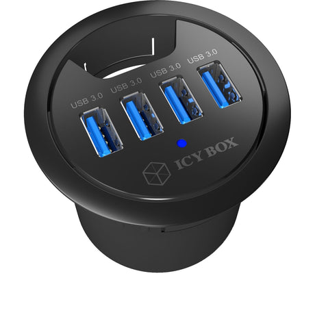 Icy box ib-hub1403 usb-hub (zwart, 4x usb 3.0)