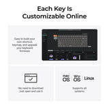 Keychron k2 he-f1c concrete edition rgb mechanisch toetsenbord (zwart, us lay-out (qwerty), gateron double-rail magnetic nebula, 75%, rgb leds, osa double-shot pbt, hot swap, 2.4ghz | bluetooth 5.2 | usb-c)