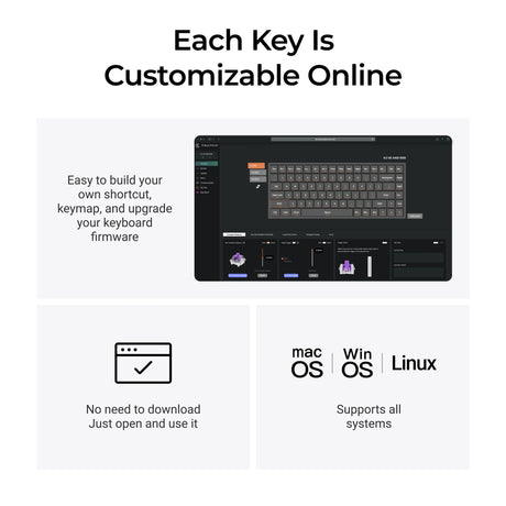 Keychron k2 he-f1c concrete edition rgb mechanisch toetsenbord (zwart, us lay-out (qwerty), gateron double-rail magnetic nebula, 75%, rgb leds, osa double-shot pbt, hot swap, 2.4ghz | bluetooth 5.2 | usb-c)