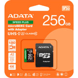 Adata speed plus microsdxc 256 gb geheugenkaart (uhs-i u3, class 10, v30, a2)