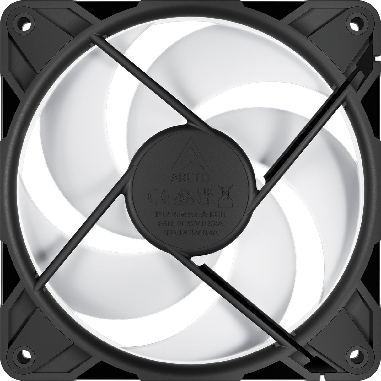 Arctic p12 pro reverse a-rgb case fan (zwart, 120 x 120 x 27 mm, pwm)