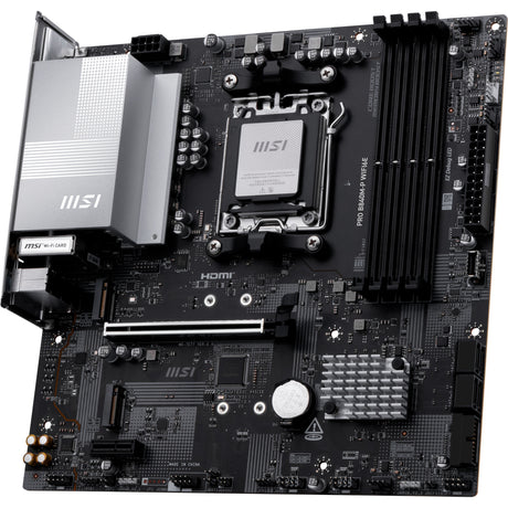 Msi pro b840m-p wifi6e socket am5 moederbord (zwart zilver, raid, 2.5 gb-lan, wi-fi 6e, bt, sound, µatx)