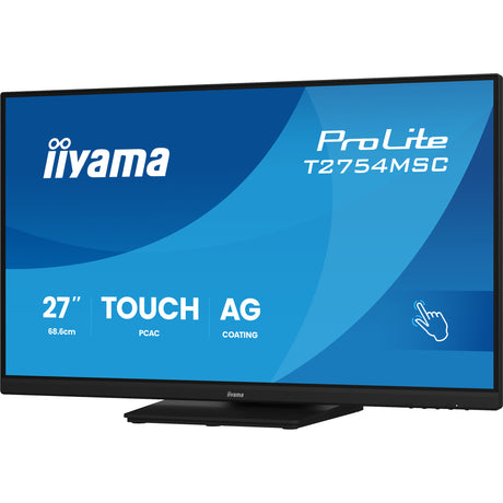 Iiyama prolite t2754msc-b2ag 27 touchscreen monitor (zwart (mat), 1x hdmi, 1x vga, 2x usb-a)