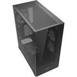Sharkoon sk6 argb midi tower behuizing (zwart | 2x usb-a | rgb | tempered glass)