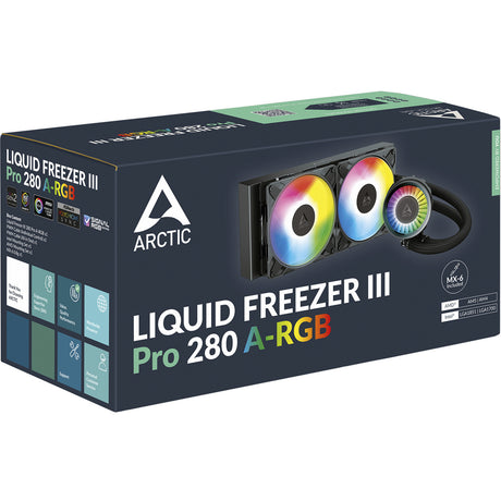 Arctic liquid freezer iii pro 280 a-rgb waterkoeling (zwart, 4-pins pwm fan-connector)