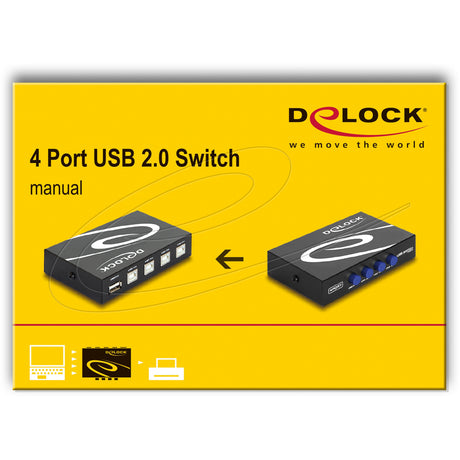 Delock usb-switch 2.0 - 4-poorts manueel