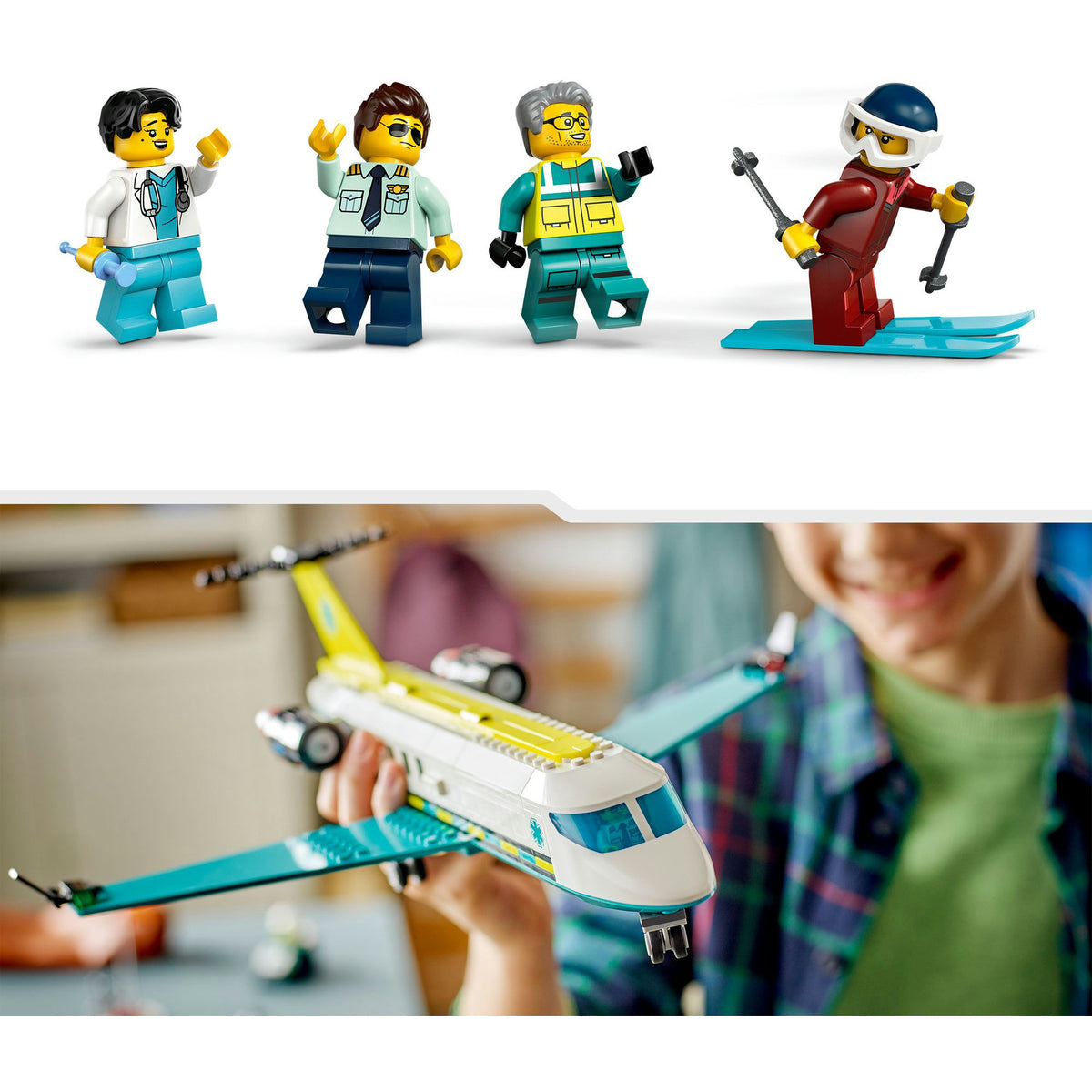 Lego ® city ambulancevliegtuig, speelgoedvliegtuig - 60465