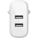 Belkin boost charge 2-poorts usb-a wandlader (wit, 24w)