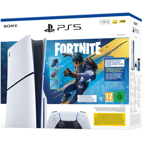 Sony playstation 5 (slim) - 1 tb - fortnite flowering chaos bundel spelconsole (wit zwart)