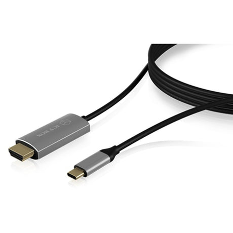 Icy box ib-cb020-c - usb-c naar hdmi adapterkabel (zwart, 1,8 meter)