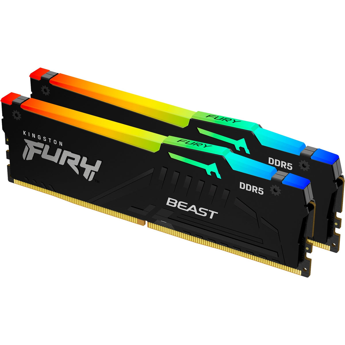 Kingston fury beast rgb 32 gb ddr5-6000 (2x 16 gb) werkgeheugen (zwart, kf560c36bbe2ak2-32, xmp 3.0)