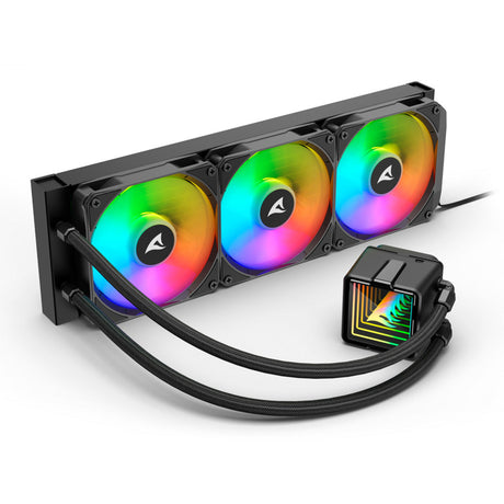 Sharkoon s100 argb waterkoeling (zwart, 4-pins pwm fan-connector)