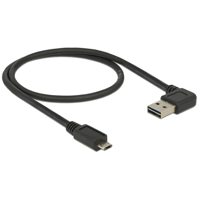 Delock easy-usb-a 2.0 male > easy-usb micro-usb-b 2.0 male kabel (zwart, 0,5 meter)