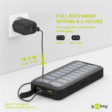 Goobay outdoor solar power bank 20,000 mah with power delivery powerbank (zwart)