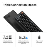 Keychron v5 ultra 8k wireless custom mechanical keyboard (zwart, us lay-out (qwerty), silk pom red, 96%, rgb, hot swap, 2.4 ghz | bluetooth 5.3 | usb-c)
