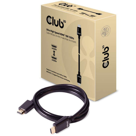 Club 3d gecertificeerde ultra high speed hdmi 2.1 kabel (zwart, 3 meter, 8k)