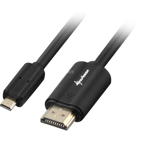 Sharkoon hdmi > micro-hdmi 2.0 kabel (zwart, 1 meter, 4k)