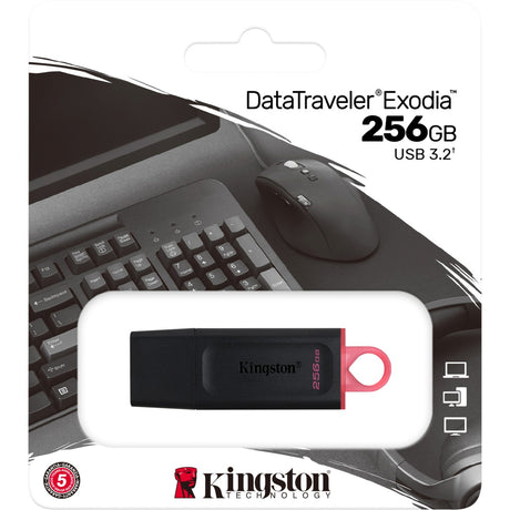 Kingston datatraveler exodia 256 gb usb-stick (zwart rood, dtx 256gb)