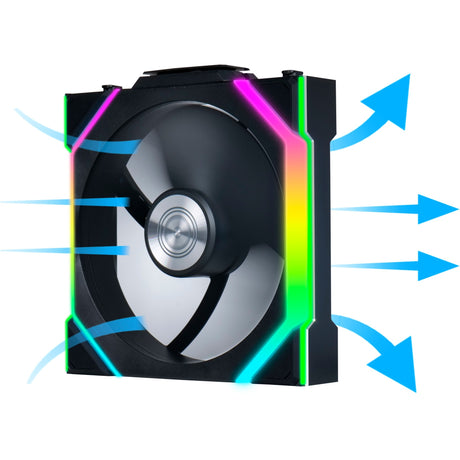 Lian li uni fan sl120 wireless rgb case fans (zwart, 3 stuks, 120 x 124.5 x 28 mm, pwm)
