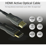 Act connectivity hdmi premium 4k active optical cable v2.0 hdmi-a male - hdmi-a male, 10 meter kabel (zwart)